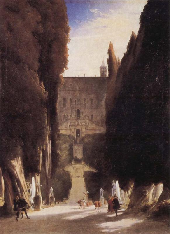 Karl Blechen The Gardens of the Villa d-Este oil painting image